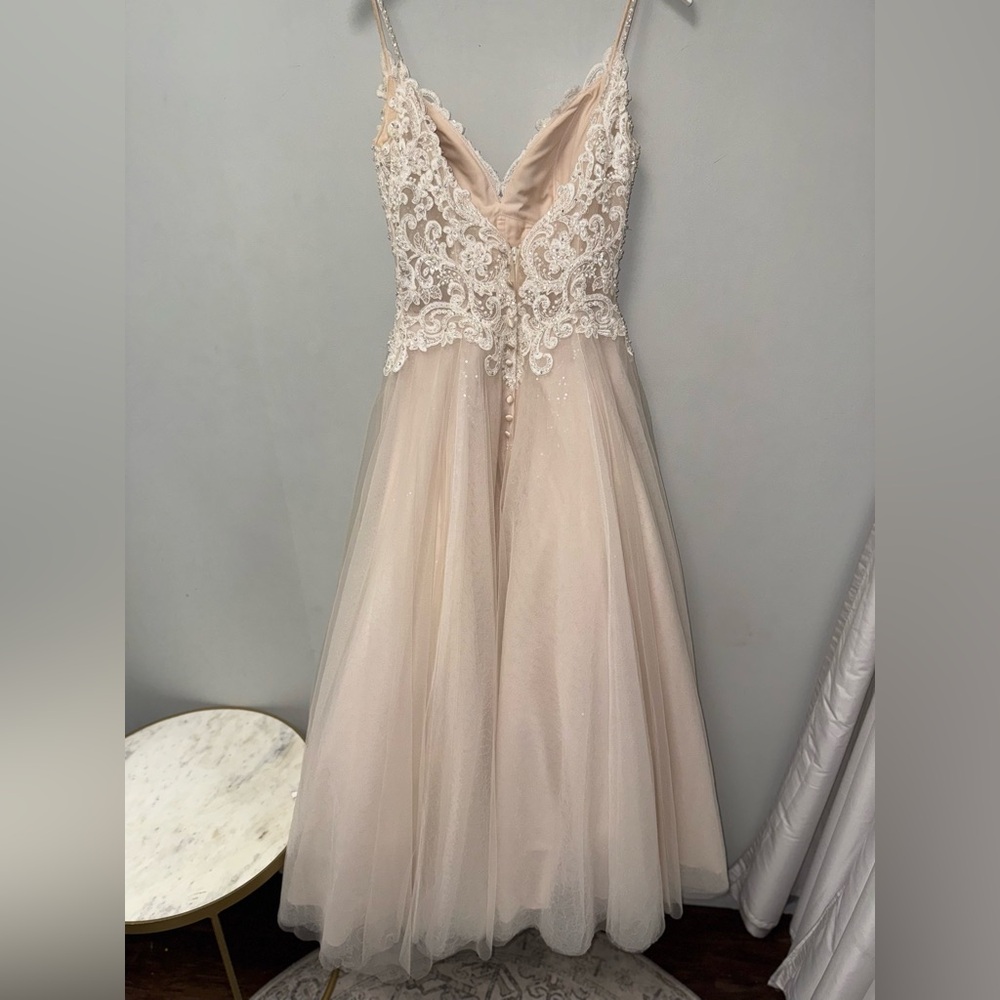 Elegant Cream Lace Wedding Dress - Picture 6 of 6